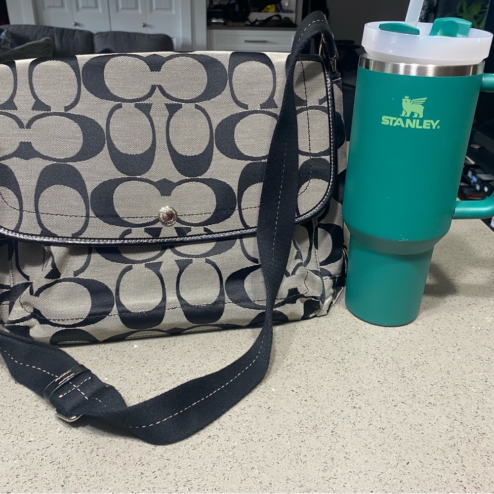 Coach Black and Gray Shoulder Bag
